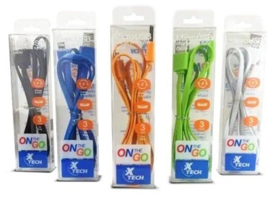 XTG-236 Cable de Transferencia Xtech On-The-Go USB a Lightning 1M 10 Piezas 2 Negro 2 Blanco 2 Azul 2 Verde 2 Naranja