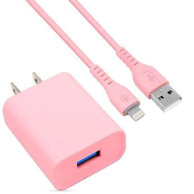 6001363 Combo Carga Rápida BRobotix Cargador USB 3.0 Cable Lightning Rosa