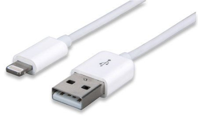 393744 Cable Manhattan iLynk Lightning a USB Para iPhone 5 Blanco