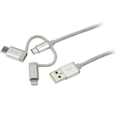 LTCUB1MGR Cable StarTech.com USB a USB-C/Micro USB/Lightning 1M