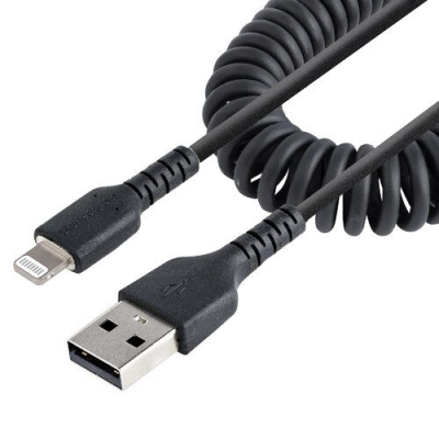 RUSB2ALT50CMBC Cable StarTech.com USB-A a Lightning Espiral 50cm Negro