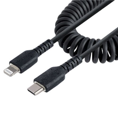 RUSB2CLT1MBC Cable StarTech.com USB-C a Lightning Espiral 1m Negro