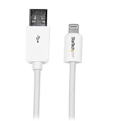 USBLT2MW Cable StarTech.com 2m Lightning 8 Pin a USB A 2.0 para Apple iPod iPhone 5 iPad Blanco