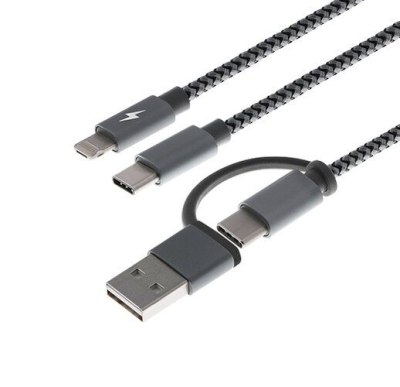 XTC-560 Cable USB Xtech USB USB-C Micro USB Lightning 1.2m