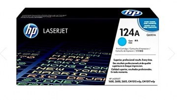Cartucho de Tóner Q6001A HP 124A - Cian - Laserjet - Original - (Q6001A)