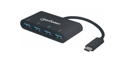 162746 - Hub Manhattan USB-C 4 Puertos USB 3.0 Negro