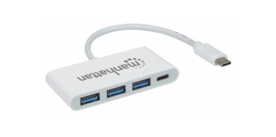 163552 - Hub Manhattan USB-C 3x USB-A Blanco