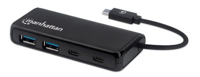 164894 Hub Manhattan 4 Puertos USB-C a Puertos HDMI 5000 Mbs Negro