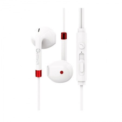 MI-1440R - Auriculares Getttech MI-1440R - 1.2m - Blanco - Rojo