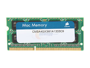CMSA4GX3M1A1333C9 Memoria Ram para laptop Mac Corsair DDR3 4GB 1333MHz 1X204