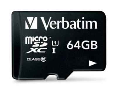 44084 Memoria Micro SDHC Verbatim 64GB Clase 10 Con Adaptador