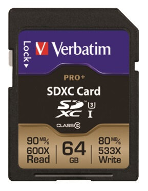 VB49197 Tarjeta de Memoria SDXC Verbatim Pro+ 64GB Clase 10 UHS-I V30