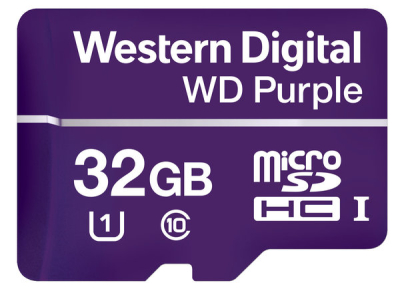 WDD032G1P0A Memoria MicroSDHC Western Digital Purple 32GB Clase 10 UHS-I Para Videovigilancia
