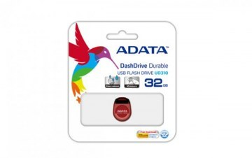 AUD310, 32G-RRD Memoria, USB ADATA, UD310, 32GB USB 2.0, Contra Salpicaduras Rojo