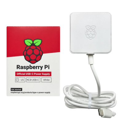 Raspberry Cargador Original de Pared, 5.1V, 1x USB C , Blanco
