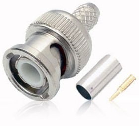 Conector BNC Folksafe CRIMPEAR BC59 Macho Para Crimpear a Cable Coaxial RG59