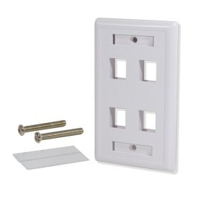 Placa de Pared Logico 4 WP304 puertos Color Blanco Plastico ABS