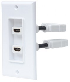 Placa de Pared Manhattan 771726 HDMI Hembra 2 Puertos Blanco