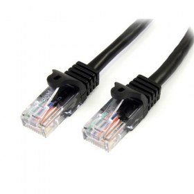 Cable de Red StarTech 45PAT50CMBK 50cm Cat5e Ethernet Negro 