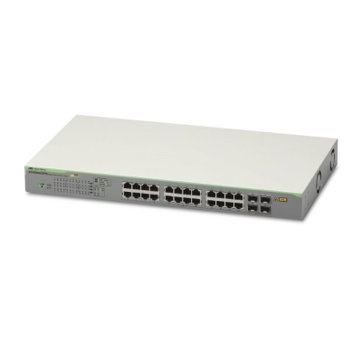 AT-GS950/28PS-10 Switch Allied Telesis - 24 Puertos PoE 10/100/1000Mbps + 4 Puertos SFP - PoE Total de 185 Watts - Administráble