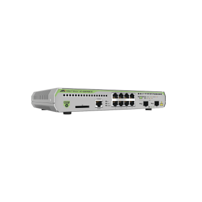 AT-GS970M/10PS-R-10 Switch Allied Telesis - 8 Puertos PoE 10/100/1000Mbps + 2 Puertos SFP - PoE Total de 124 Watts - Capa 3 Administráble
