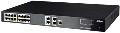 PFS4220-16P-250 Switch PoE Dahua - 16 Puertos PoE 10/100 Mbps + 2 Puertos SFP - PoE Total de 250 Watts - Capa 2 Administráble