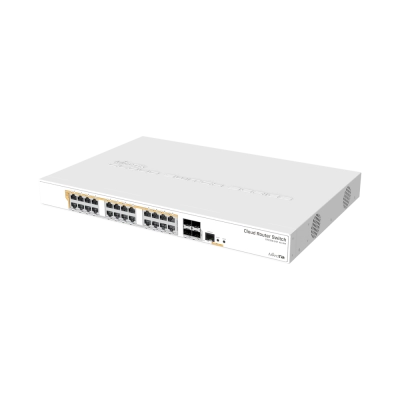 CRS328-24P-4S+RM Switch MikroTik - 24 Puertos Gigabit 10/100/1000Mbps + 4 puertos SFP+ - Administrable