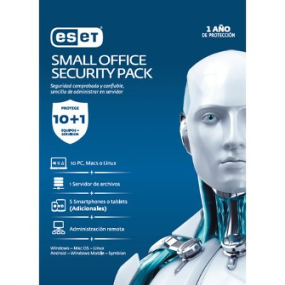 ESET Small Office Security Pack 1 año 10 PC TMESET-067 5 Smartphone Tablet Servidor Consola