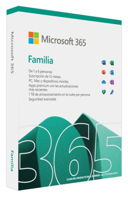 6GQ-01604, Microsoft 365 Family, 1 Licencia, 6 Usuarios, Caja