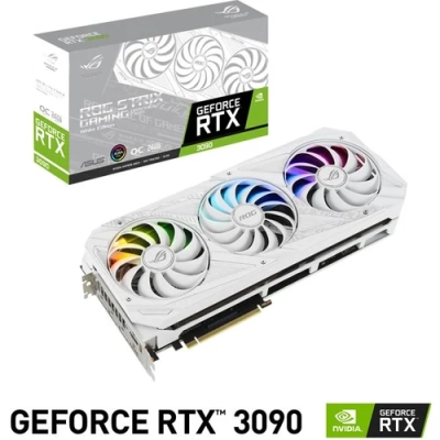 GeForce RTX 3090 - Tarjeta de V. Asus ROG-STRIX-RTX3090-O24G-WHITE - 24GB GDDR6X, 2x HDMI, 3x DisplayPort, PCI Express 4.0