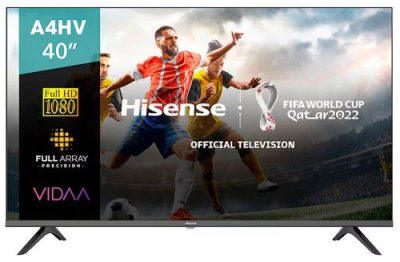 40A4HV, Pantalla Smart TV Hisense 40A4HV, 40", Full HD, Wi-Fi, HDMI, USB